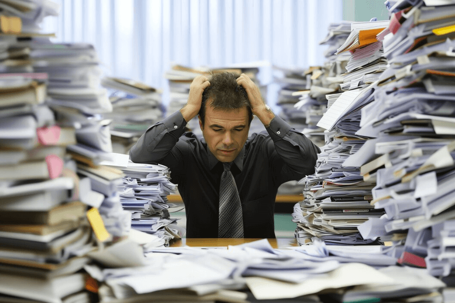 engineering L lab employee overloaded with too much data